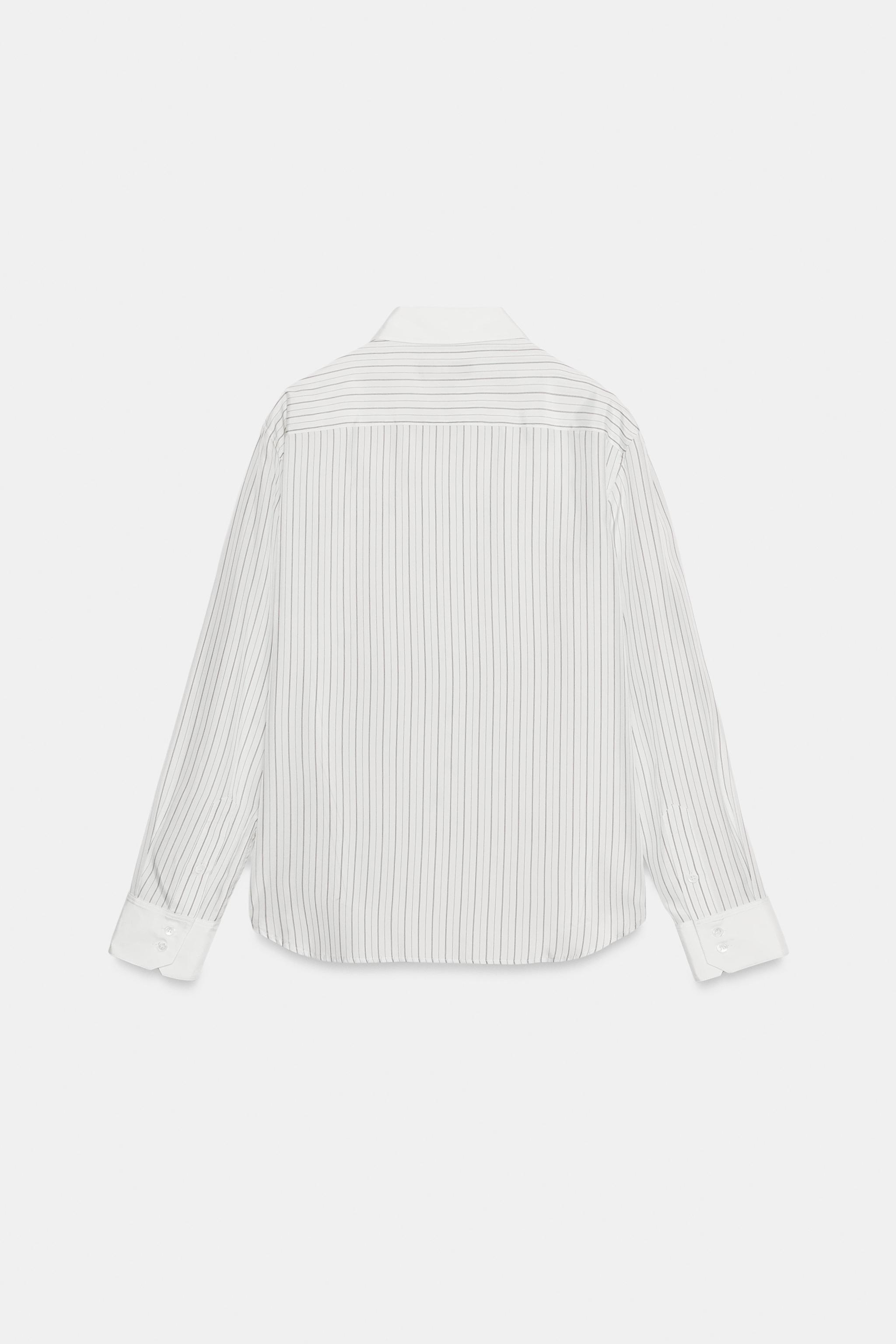 ZW COLLECTION 100% SILK STRIPED SHIRT